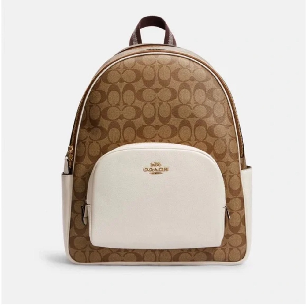 COACH - Large Court Backpack In Signature Canvas.